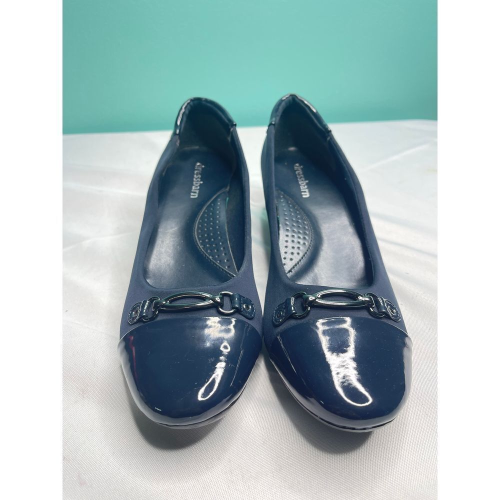 Dressbarn Patent Leather Flats with Buckle Accent S-141